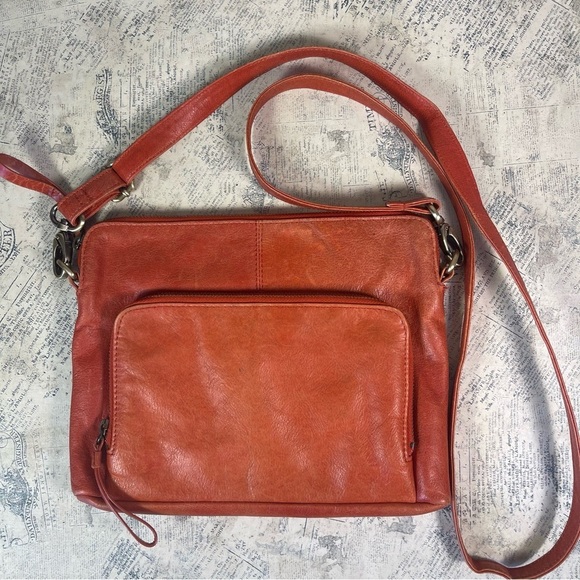 Latico Orange Leather Crossbody Bag - Picture 1 of 16